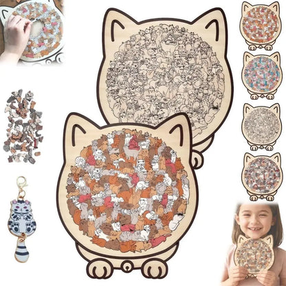 𝗤𝘂𝗲𝗹𝗲𝗼𝗻™ 𝗖𝗮𝘁 𝗪𝗼𝗼𝗱𝗲𝗻 𝗝𝗶𝗴𝘀𝗮𝘄 𝗣𝘂𝘇𝘇𝗹𝗲 – 𝗔𝗿𝘁𝗶𝘀𝘁𝗶𝗰 & 𝗠𝗶𝗻𝗱-𝗕𝗼𝗼𝘀𝘁𝗶𝗻𝗴