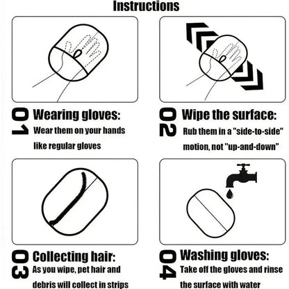 𝗤𝘂𝗲𝗹𝗲𝗼𝗻™ 𝗗𝘂𝗮𝗹-𝗔𝗰𝘁𝗶𝗼𝗻 𝗣𝗲𝘁 𝗛𝗮𝗶𝗿 𝗥𝗲𝗺𝗼𝘃𝗮𝗹 𝗚𝗹𝗼𝘃𝗲